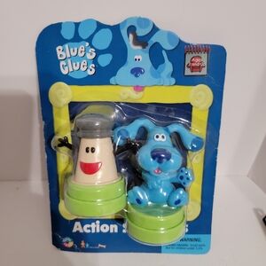 NEW Blue's Clues Action Stampers Rubber Ink Stamps vintage. Y2k Blues Clues